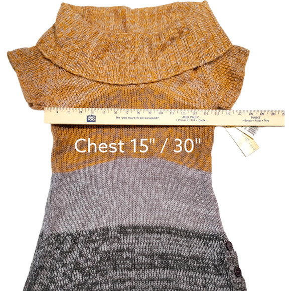 Derek Heart Junior's Size Large Y2K Tunic Cable Knit Cowl Neck Sweater - Picture 9 of 12